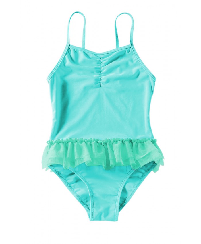 Blue Ruffles One Piece Swimsuit for Girls