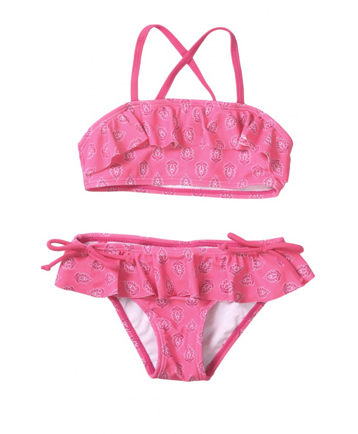 Rosy Little Girls Ruffled Printed Bikini Swimsuit with Ties